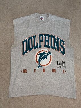 Miami Dolphins Vintage Large Cutoff Shirt 90s
